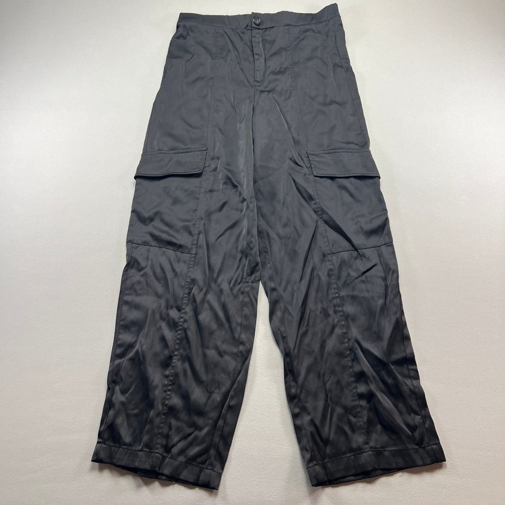 Sofia Vergara Cargo Pants Womens Medium (8-10) Black Utility Pocket Wide Leg